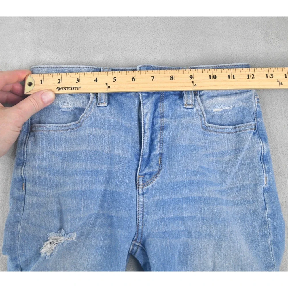 American Eagle Jeans Womens 0 Long (24x29) Super Hi-Rise Jegging Distresed